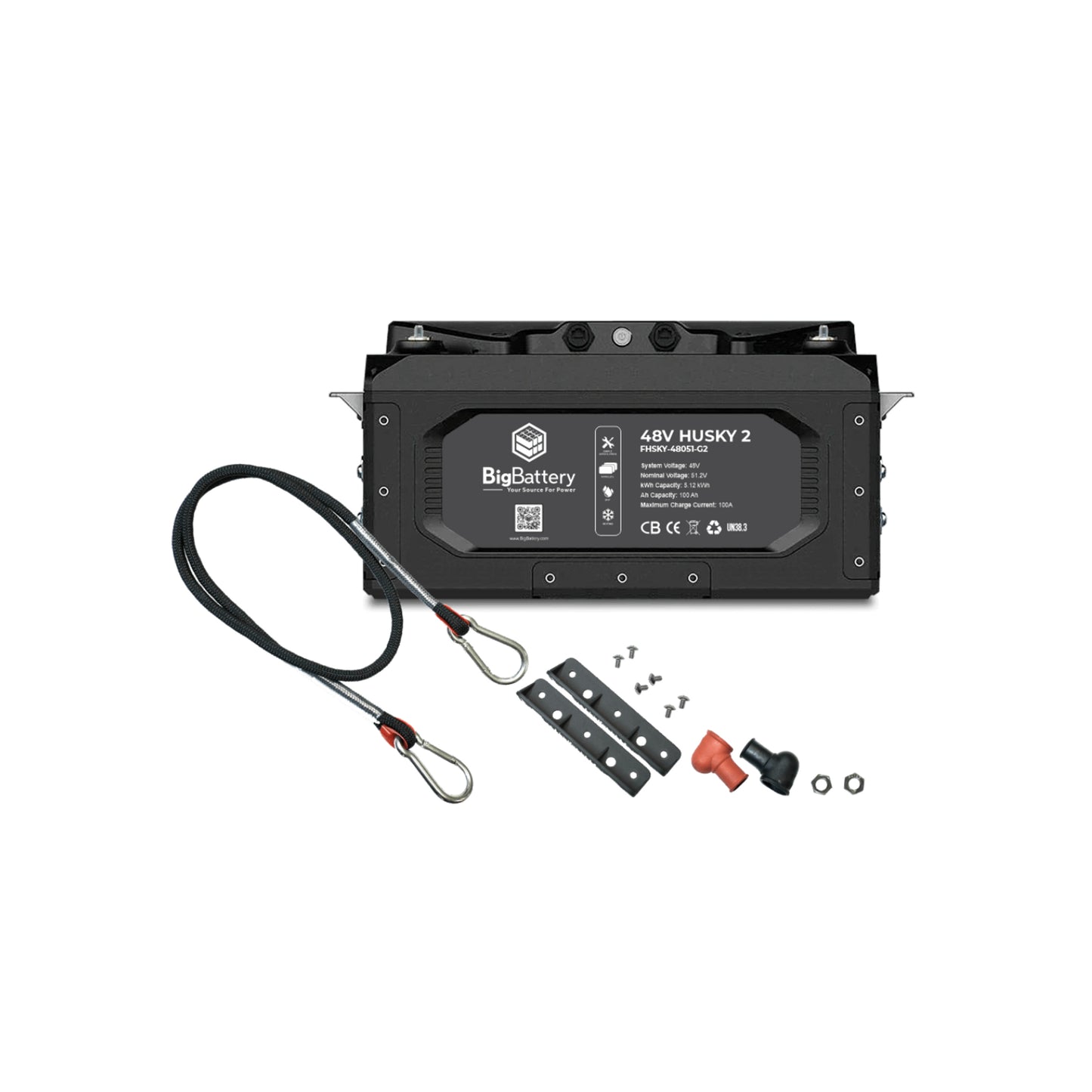 BigBattery | 48V HUSKY 2 LiFePO4 Battery + Battery Charger and Battery Monitor [BNDL-B0014]